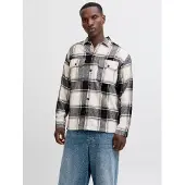 Jack & Jones Skjorta 'JJECharge' beige / kräm / gråmelerad / svart
