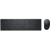 Dell Pro Keyboard and Mouse KM5221W - Retail Box - sats med tangentbord och mus - trådlös - 2.4 GHz - QWERTY - USA, internationellt - svart - med 3 years NBD Advance Exchange