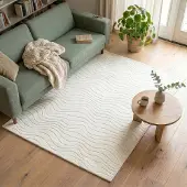 FRAAI Skandinavisk matta | Charm Waves vit hos Volero | 160x230 cm | Syntet | Ränder | Rektangulär | Låg lugg