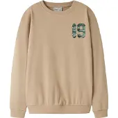 Name it Sweatshirt 'NKMVasha' ljusbrun / smaragd / svart / vit