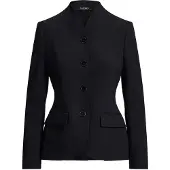 Lauren Apparel för kvinnor. 200B24032002 Amerikansk kavaj i ullkrepp och svart resår (34), Casual, Klassisk
