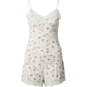 Hunkemoller Kort pyjamas 'Nana' grön / pastellgrön / rosa