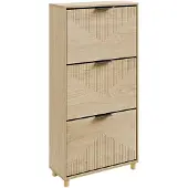 SoBuy Skoskåp ljus ek 3 lådor 60x24x120 cm