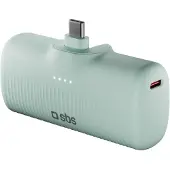 SBS EcoPower 5000 mAh 10W Powerbank med inbyggd USB-C-port - Grön