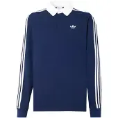 Adidas Originals T-shirt '3-Stripes Rugby Longsleeve' mörkblå / vit