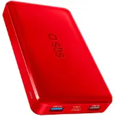 SBS snabbopladende powerbank. 10 000 mAh. Rød