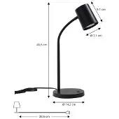 LINDBY Bordslampa , Radka, Svart, Arbetsrum / hemkontor, Plast, Modern