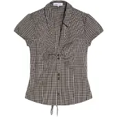 Bershka Blus khaki / vit