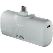 SBS EcoPower 5000 mAh 10W Powerbank med inbyggd USB-C-port - Grå