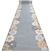 Rugsx Löpare anti-halk MARGARETKA blomma gummi grå 120 cm 120x960 cm