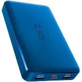 SBS snabbopladende powerbank. 10 000 mAh. Blå