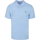 Gant för män. 2210 Piké pikétröja Regular Fit Shield blå (XXL), Casual, Bomull, Klassisk, Kort ärm