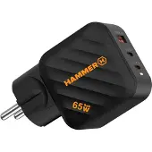 Hammer 65w Usb-a-och Usb-c-väggladdare