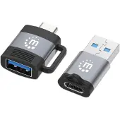 Manhattan USB 2.0 Adapter [2x USB 3.2 Gen 1 A hona (USB 3.0), USB 3.2 Gen 1 B hona (USB 3.0) - 2x USB 3.2 Gen 1 kontakt C (USB 3.0) , USB 3.2 Gen 1 A hane (USB