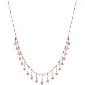Luxenter Muince zirconia geal le pléascadh óir rós 18k - Yaferth