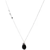 Luxenter adak-halsband tillverkat av metallegering och rodiumpläterad onyx