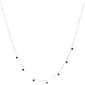 Luxenter khosar halsband i 925 sterling silver och onyx med rodiumpläterad yta