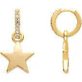 Luxenter Star Star örhängen med skinande zirkon, 18 kt guldfinish