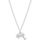 Luxenter Diao-halsband, rhodiumbelagt, med briljantklippt zirkonia