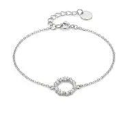Luxenter thilak-armband i 925 sterling silver och glänsande zirkonia med rodiumpläterad yta