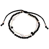 Luxenter athat armband i metallegering och hydrotermisk kvarts onyx 18K guldpläterad finish
