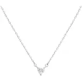 Luxenter eqoyi-halsband av 925 sterling silver och glänsande rodiumpläterad zirkonia
