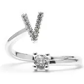 Luxenter Ring 'Alphabet V' silver