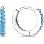 Luxenter leofcar 925 sterling silver och turkos rodiumpläterade örhängen