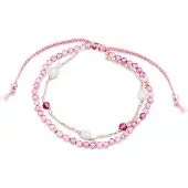 Luxenter athat armband i metallegering och rosa turmalin 18K guldpläterad finish