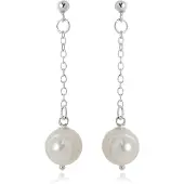Luxenter kiarik-örhängen i 925 sterling silver och rodiumpläterad vit pärla