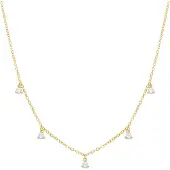 Luxenter Kisain-halsband,tillverkat av glänsande zirkonia,18 karat gul guldfinish