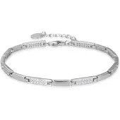 Luxenter kinusi-armband i 925 sterling silver och blank rodiumpläterad zirkonia-finish
