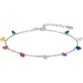 Luxenter Rolcon-armband tillverkat av 925 sterlingsilver och Multicolour Zirconia med rodiumplätering