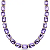 Luxenter halsband i lila kristall och 18 karats gult guldplätering - Ankek violett
