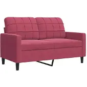 vidaXL 2-sitssoffa vinröd 120 cm sammet