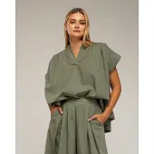 Tantra Oversized kortärmad topp med veck