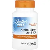 Doctors Best Alpha-Lipoic Acid 600 Stder antioxidantfunktion & glykemiska balanser Icke-GMO Glutenfri Vegansk Sojafri 600 mg 60 Veggie Caps