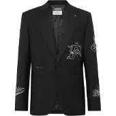 Philipp Plein Rak, normal passform, kavaj med ölmärken