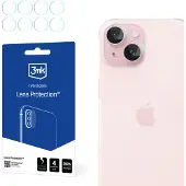 3MK iPhone 15 Hybrid Kameralinsskydd i Härdat Glas - 4 St.