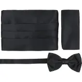 Suitable Cummerbund Fluga Näsduk Set Svart