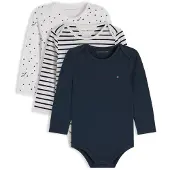 Tommy Hilfiger Gåvoset - Body l/ä - 3-pack - Dark Natt Marinblå - - 68 - Body L/Ä