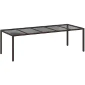 vidaXL Trädgårdsbord Brun 250 x 100 x 75 cm konstrotting