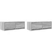 vidaXL TV-bänkar 2 st grå sonoma 80x31x25,5 cm konstruerat trä