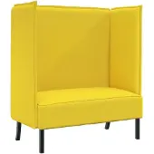 vidaXL Hög Ryggsoffa 101cm Ljusgul tyg