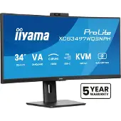 Iiyama ProLite XCB3497WQSNPH-B1 - LED-skärm - böjd - 34 (31.3 visbar) - 3440 x 1440 UWQHD @ 120 Hz - VA - 300 cd/m² - 3000:1 - 0.4 ms - 2xHDMI, DisplayPort, USB-C - högtalare - mattsvart