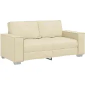 vidaXL Tvåsitssoffa Kräm 180 cm Konstläder