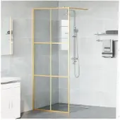 vidaXL Walk-in Duschvägg Guld 80 x 195 cm härdat glas