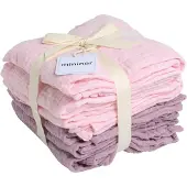 Mininor Tygblöjor - 70x70 cm - 6-pack - Heath Flower/Rose - - One Size - Muslinfilt