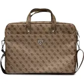 GUESS Saffiano 4G Triangle Logo väska för en 16'' bärbar dator - brun