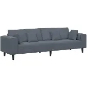 vidaXL Soffa Mörkgrå 250 x 77 x 76 cm Sammet